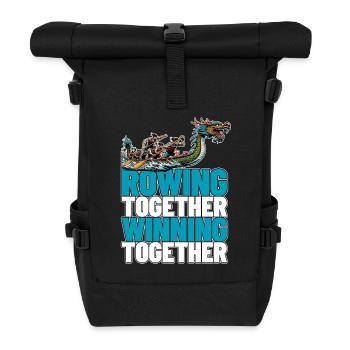 Dragon Boating Rowing Together Winning Paddling - Rolltop Rucksack - Schwarz - Vorne