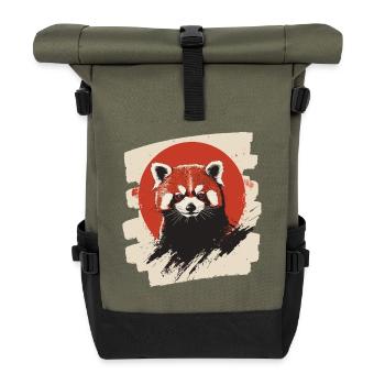Petit panda - Sac à dos roll top - olive/noir - Devant