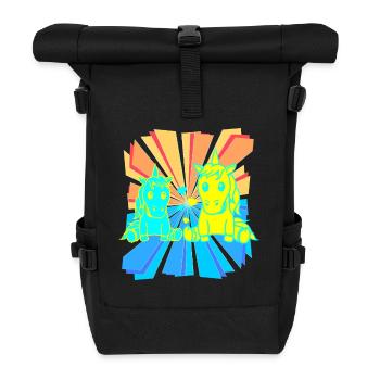 Enfant Enfants Bébé Rétro Licornes Licorne des années 80 des années 90 - Sac à dos roll top - noir - Devant