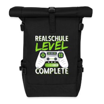 Realschule Abschluss 2025 Realschulabschluss Junge - Rolltop Rucksack - Schwarz - Vorne