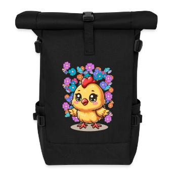 Printemps poussin enfant enfants rétro des années 80 vintage - Sac à dos roll top - noir - Devant