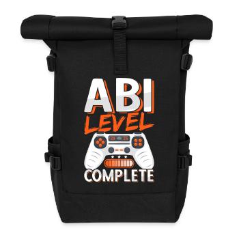 Abi 2025 Abitur Gymnasium Abschluss Abiturient - Rolltop Rucksack - Schwarz - Vorne