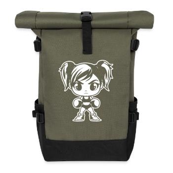 Kleine Boxerin - Rolltop Rucksack - Olive/Schwarz - Vorne