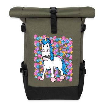 Enfants Enfant Licorne Licornes Bébé Bambins - Sac à dos roll top - olive/noir - Devant