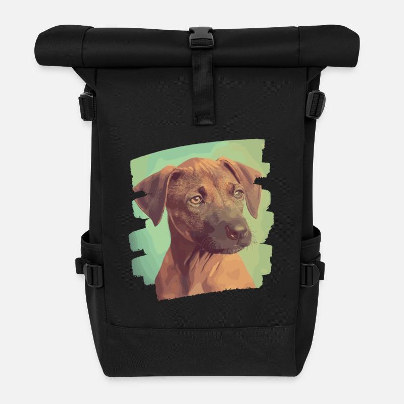 Rhodesian Ridgeback - Roll Top Backpack - black