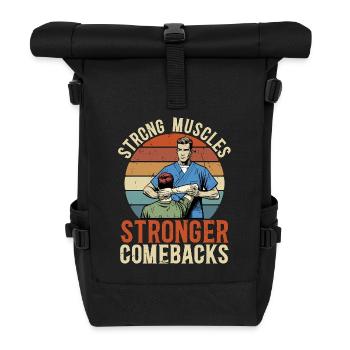 Physical Therapist Strong Muscles Physiotherapist - Roll Top Backpack - black - Front