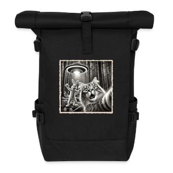 Easter, Funny Easter Bunny, Bunny Selfie Easter Party - Roll Top Backpack - black - Front