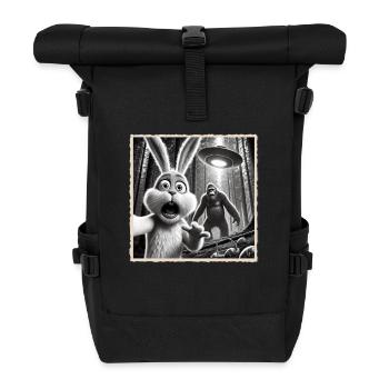 Easter, Funny Easter Bunny, Bunny Selfie Easter Party - Roll Top Backpack - black - Front