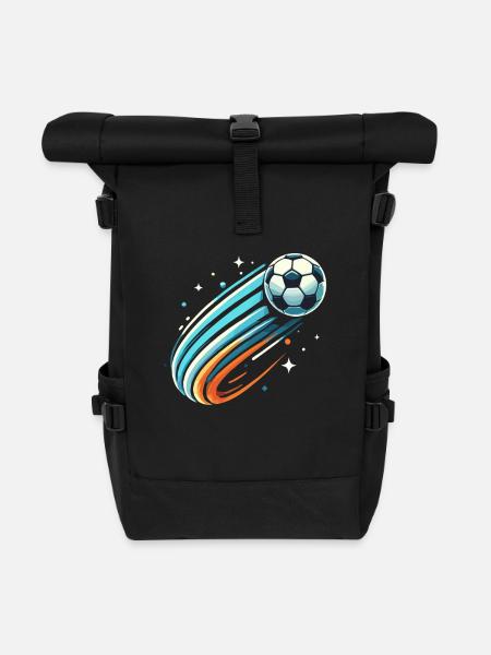 Fußball, Fußballer, Fussballspieler Junge - Rolltop Rucksack - Schwarz