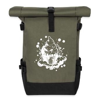 Croquis de cornet de crème glacée - Sac à dos roll top - olive/noir - Devant