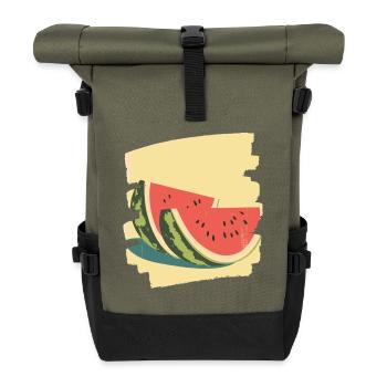 Watermelon - Roll Top Backpack - olive/black - Front