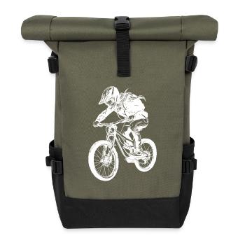 Mountain Biker Girl - Roll Top Backpack - olive/black - Front