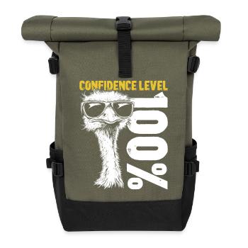 Ostrich Bird Sunglasses Confident Gift - Roll Top Backpack - olive/black - Front