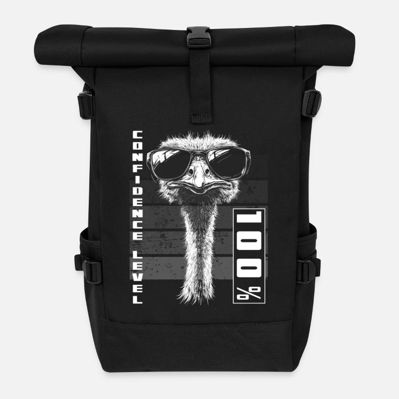 Vogel Strauß Sonnenbrille Selbstbewusst Geschenk - Rolltop Rucksack - Schwarz
