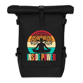 Yoga à l’intérieur du pouvoir Yoga drôle - Sac à dos roll top - noir - Devant