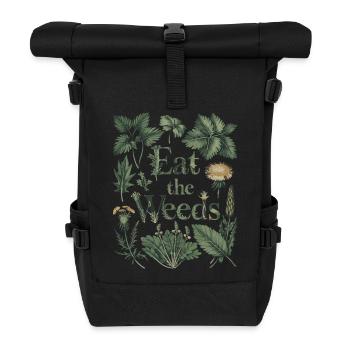 Eat the Weeds - Foraging Herbal Wild Plant Art - Roll Top Backpack - black - Front