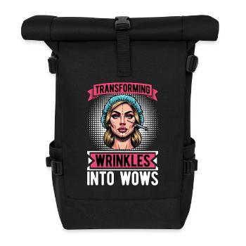 Plastic Surgery Transforming Wrinkles Esthetician - Roll Top Backpack - black - Front