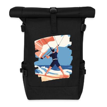 kite surfers - Roll Top Backpack - black - Front