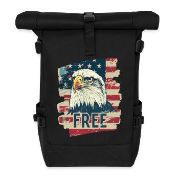 Drapeau américain avec aigle - Sac à dos roll top - noir - Devant