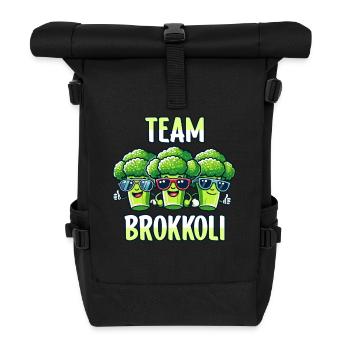 Brokkoli, Vegetarier, Gemüse, Vegan, Team Brokkoli - Rolltop Rucksack - Schwarz - Vorne