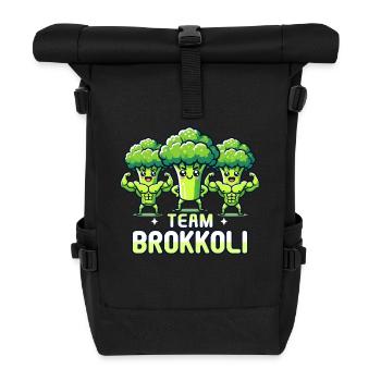 Brokkoli, Vegetarier, Gemüse, Vegan, Team Brokkoli - Rolltop Rucksack - Schwarz - Vorne