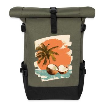Kokosnuss Coconut - Rolltop Rucksack - Olive/Schwarz - Vorne