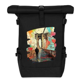 Brooklyn Bridge - Rolltop Rucksack - Schwarz - Vorne