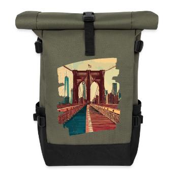 Brooklyn Bridge - Rolltop Rucksack - Olive/Schwarz - Vorne