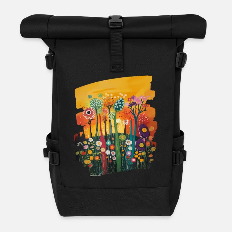 Frühling Frühlingsanfang Blume Blumen - Rolltop Rucksack - Schwarz