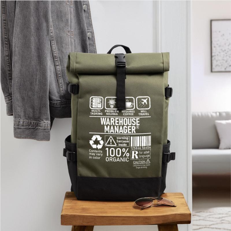 Warehouse Manager multi tasking problem solving Rolltop Rucksack