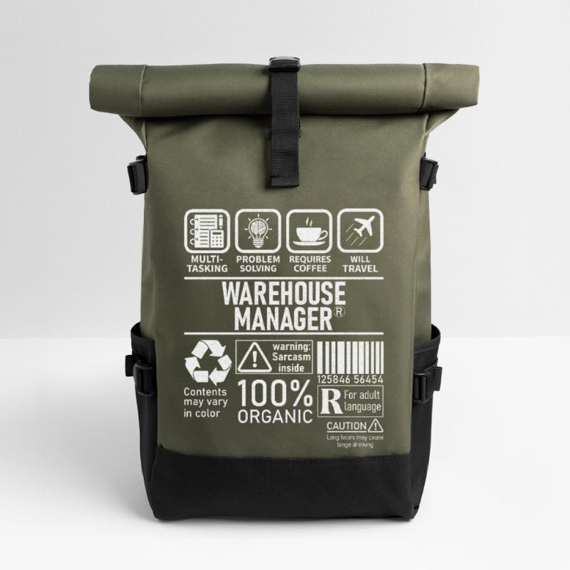 Warehouse Manager multi tasking problem solving Rolltop Rucksack