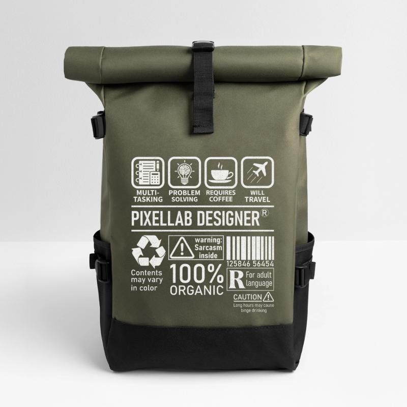 Pixellab Designer multi tasking problem solving Rolltop Rucksack