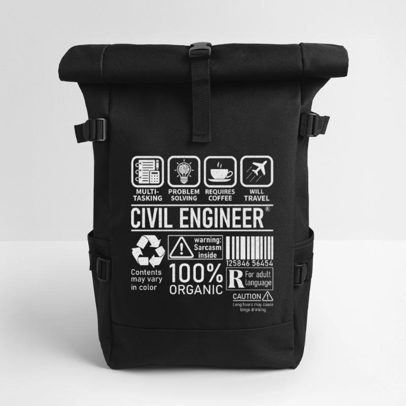 Civil Engineer multi tasking problem solving Roll Top Backpack