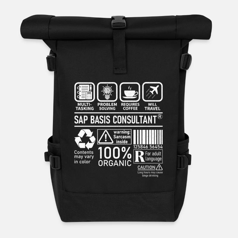 Consultant SAP Basis Consultant : résolution de problèmes multitâches - Sac à dos roll top - noir