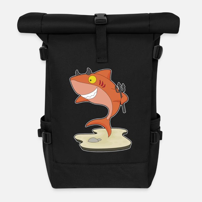 Hai Halloween Teufel - Rolltop Rucksack - Schwarz
