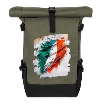 Italian flag Italy - Roll Top Backpack - olive/black - Front