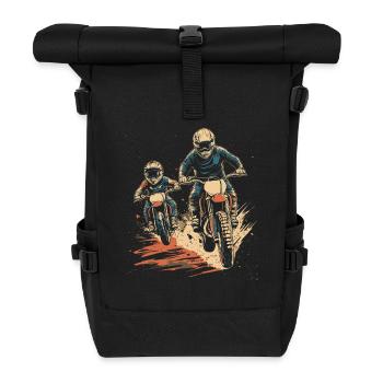 Motocross Dad Dad - Roll Top Backpack - black - Front
