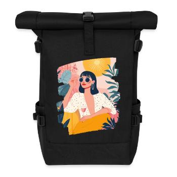 Relax Meditation Selfcare Me-Time - Roll Top Backpack - black - Front