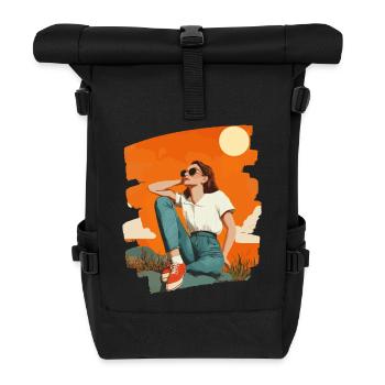 Relax Meditation Selfcare Me-Time - Roll Top Backpack - black - Front