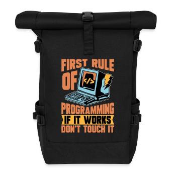 Codeur Première règle de programmation si développeur Web - Sac à dos roll top - noir - Devant