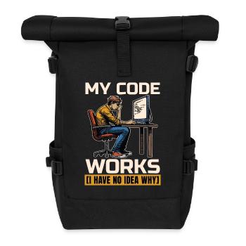 Coder My Code Works I Have No Idea Web Developer - Roll Top Backpack - black - Front