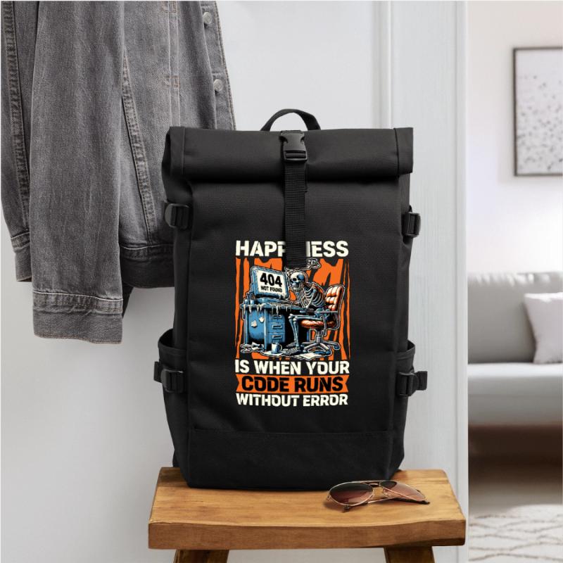 Coder Happiness Is When Your Code Runs Developer Rolltop Rucksack