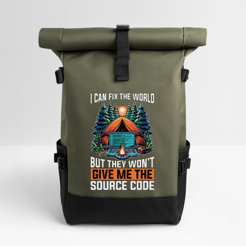 Coder I Can Fix The World Web Developer Coders Rolltop Rucksack