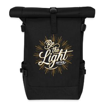 Soyez la lumière | Matthieu Verset de la Bible Art Chrétien - Sac à dos roll top - noir - Devant