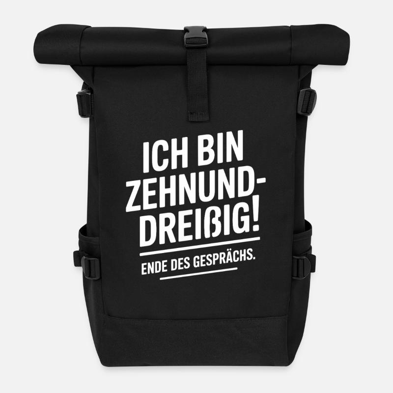 Zehnunddreißig Vierzig Geschenk Für 40. Geburtstag - Rolltop Rucksack - Schwarz