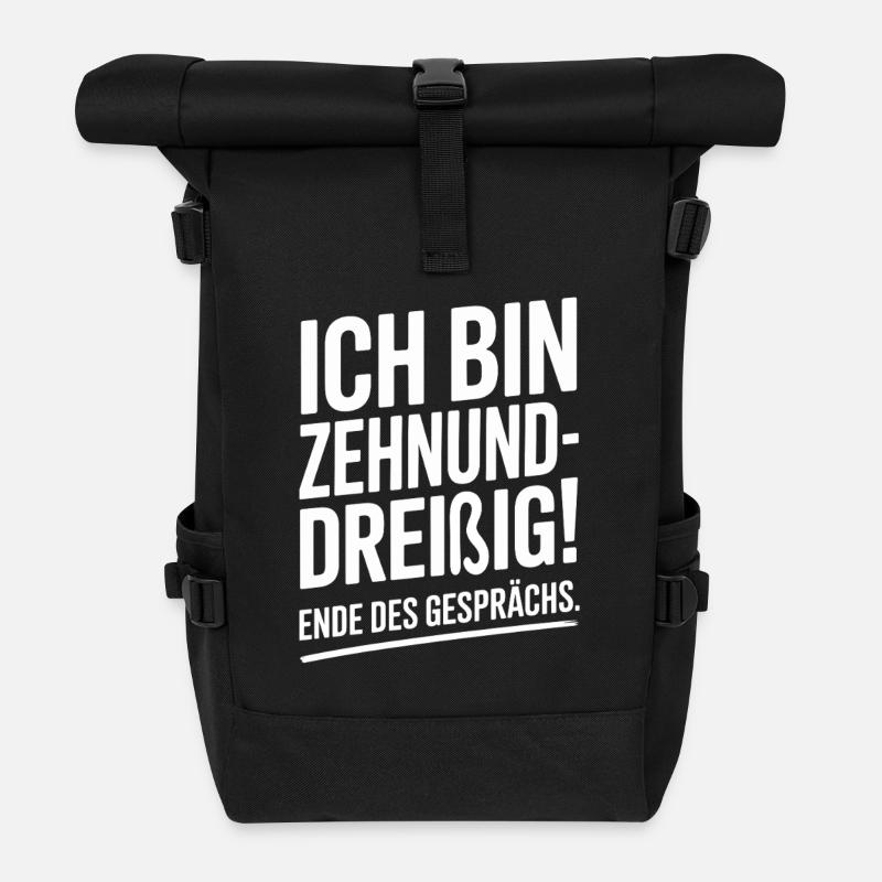 Zehnunddreißig Vierzig Geschenk Für 40. Geburtstag - Rolltop Rucksack - Schwarz