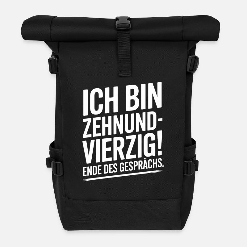 Ich bin Zehnundvierzig Geschenk Für 50. Geburtstag - Rolltop Rucksack - Schwarz