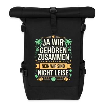 Familienurlaub Urlaub Strand Sommerurlaub Familie - Rolltop Rucksack - Schwarz - Vorne