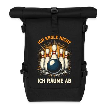 Kegeln Spruch Kegler Kegelclub Kegelverein - Rolltop Rucksack - Schwarz - Vorne