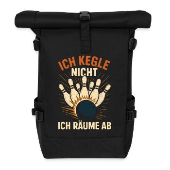 Kegeln Spruch Kegler Kegelclub Kegelverein - Rolltop Rucksack - Schwarz - Vorne